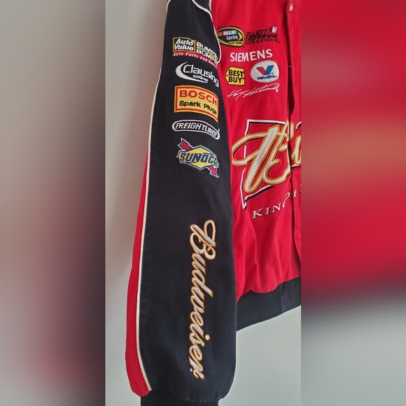 Budweiser JH Design Vintage Red Racing Jacket Size Large - Picture 5 of 9